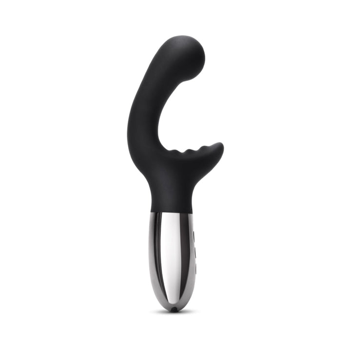Le Wand XO Rechargeable Double-Motor Wave Silicone Dual Stimulation Vibrator Black - Headshop.com
