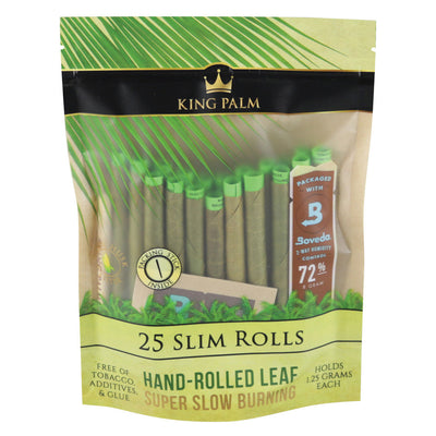 King Palm Hand Rolled Leaf - 25ct / Slim - 8PC DISPLAY - Headshop.com