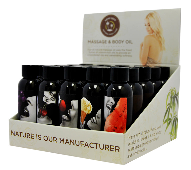 Earthly Body Edible Massage Oil Counter Display 2oz 25ct - Headshop.com