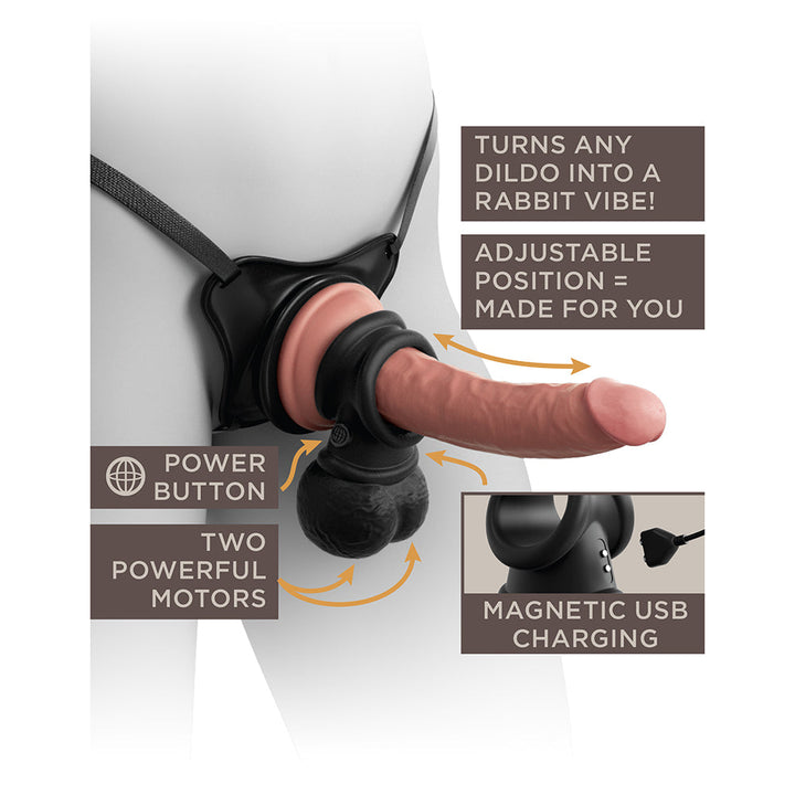 King Cock Elite Ultimate Vibrating Silicone Body Dock Kit - Headshop.com