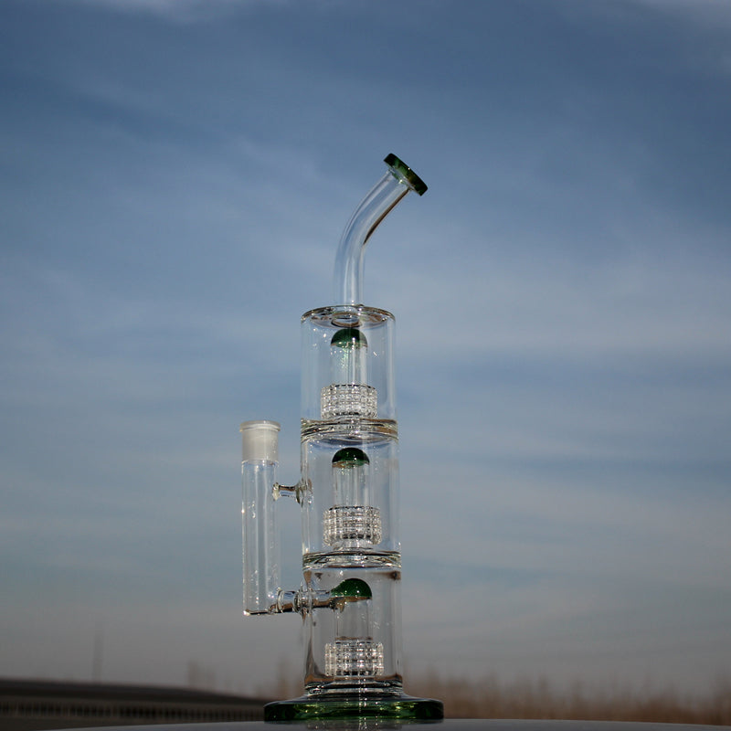 15" Triple Matrix Percolator Glass Water Pipe - Headshop.com