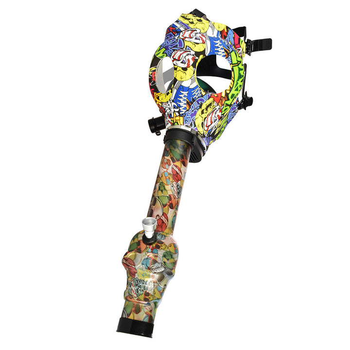 Gas Mask w/ Acrylic Water Pipe - 10.25" - Headshop.com