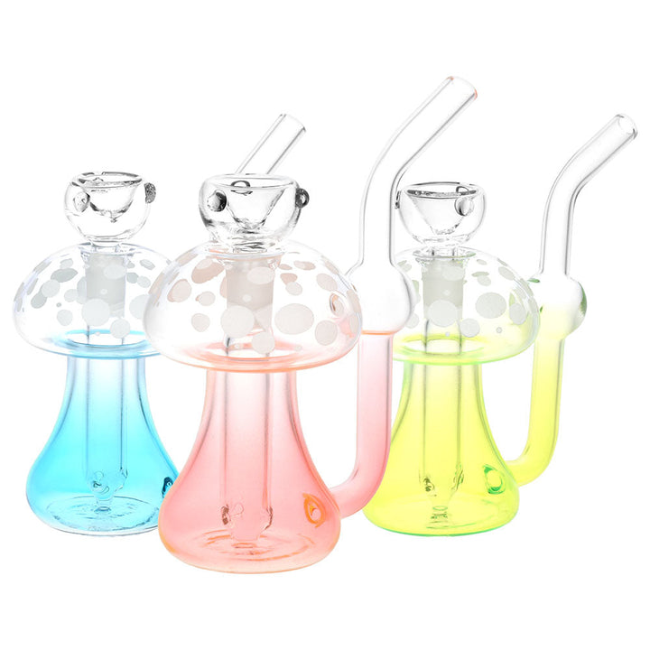 Phosphorescent Fungi Glow in the Dark Glass Bubbler - 4.75" / 14mm F / Colors Vary - Headshop.com