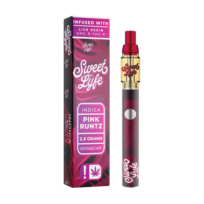 Sweet Life 2.5ml Disposable Vape Pen Infused with Live Resin HHC-P+THC-P - Pink Runtz - Indica - Headshop.com