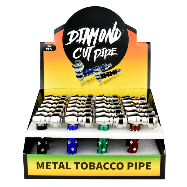 Metal Tobacco Pipes - 2.75" / Assorted Colors - 24PC DISPLAY - Headshop.com