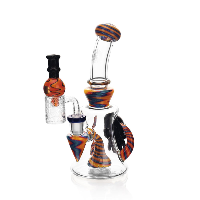 High Society - Tulu Premium Wig Wag Concentrate Rig (Blue/Yellow) - Headshop.com