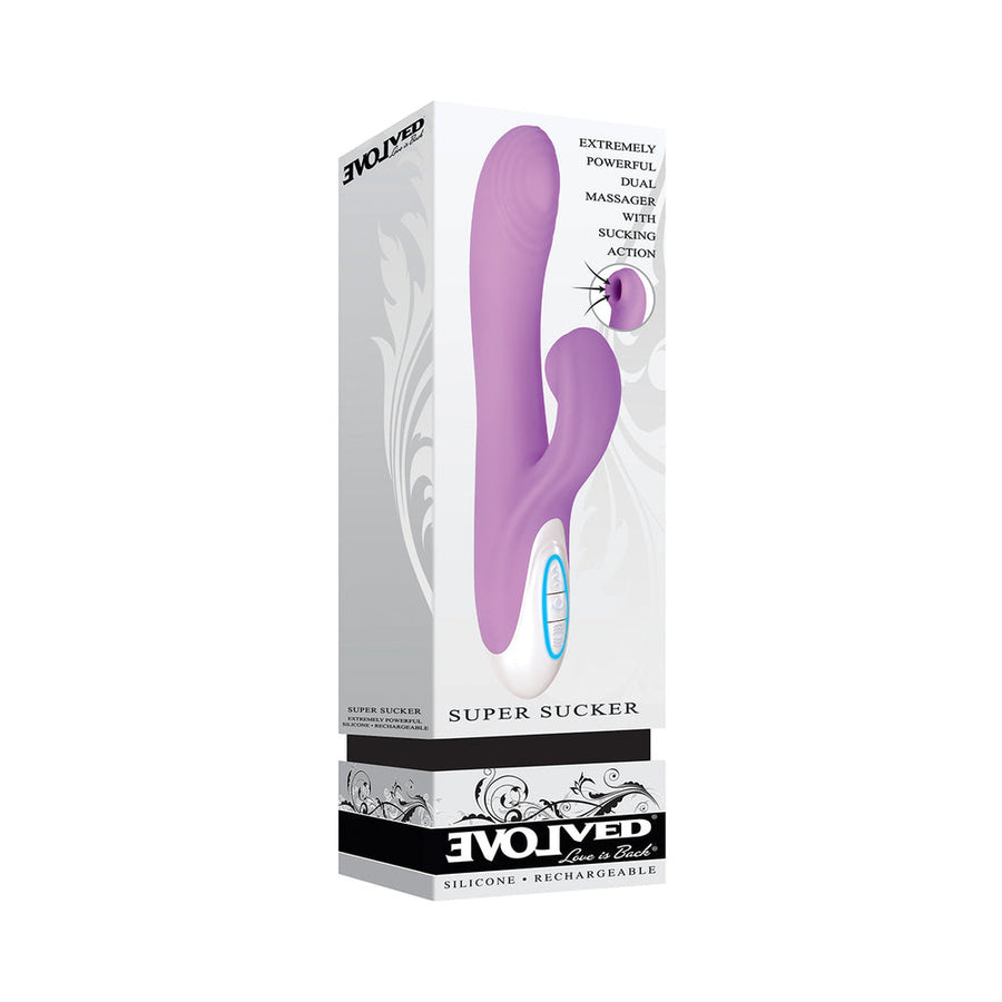 Evolved Super Sucker Rechargeable Thumping Suction Silicone Dual Stimulator Purple - Headshop.com
