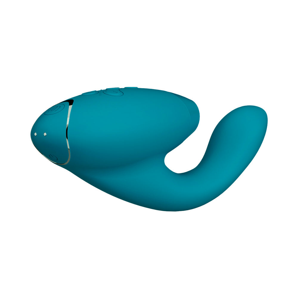 Womanizer Duo 2 Rechargeable Dual Stimulation Pleasure Air and G-Spot Vibrator Petrol - Headshop.com