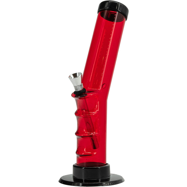 Acrylic Angled Straight Tube Bong 9-12"