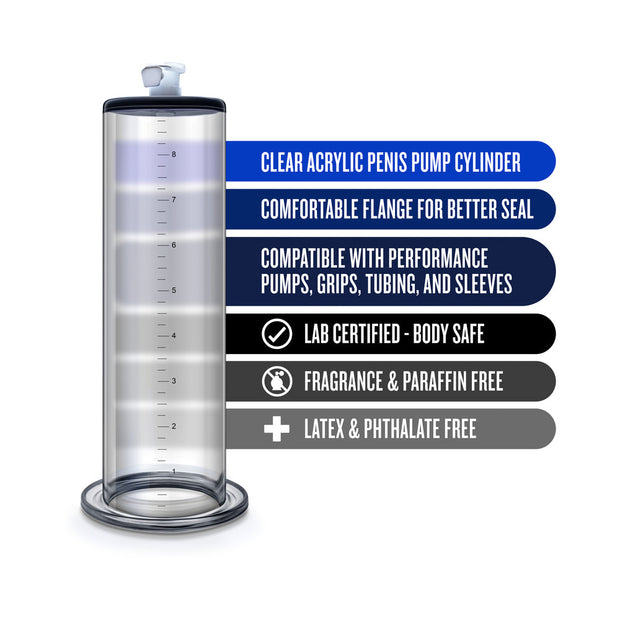 Performance 9in x 2.25in Penis Pump Cylinder Clear - Headshop.com