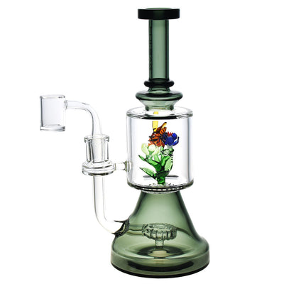 Pulsar Bee Flower Dab Rig - 9.75"/14mm F/Colors Vary - Headshop.com