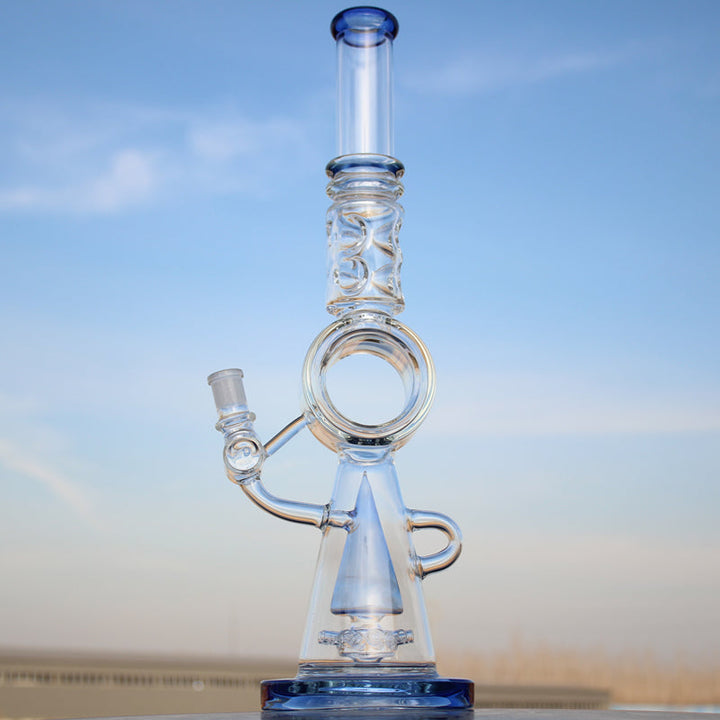 18.5" Recycler Style Donut Percolator Glass Water Pipe - Headshop.com