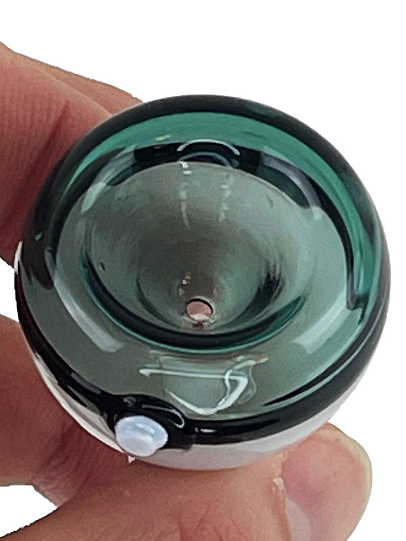 Teal Poke Ball Glass Bong Bowl - 14mm - Headshop.com