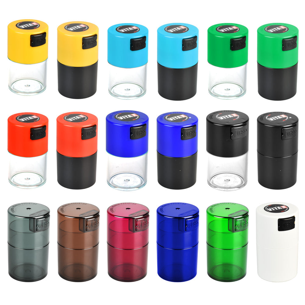 36PC SET - VitaVac Airtight Storage Container - 5g/2.75"/Asst - Headshop.com