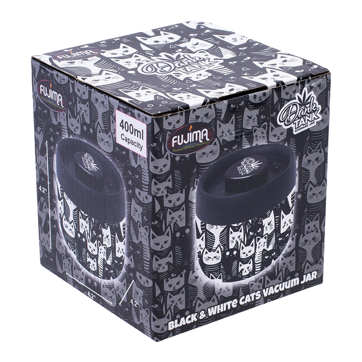 Fujima Dank Tank Vacuum Glass Jar - 4.2" / Black & White Cats