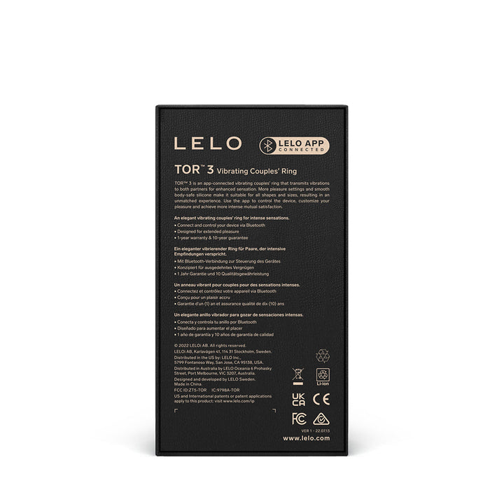 LELO TOR 3 Vibrating Cockring Black - Headshop.com