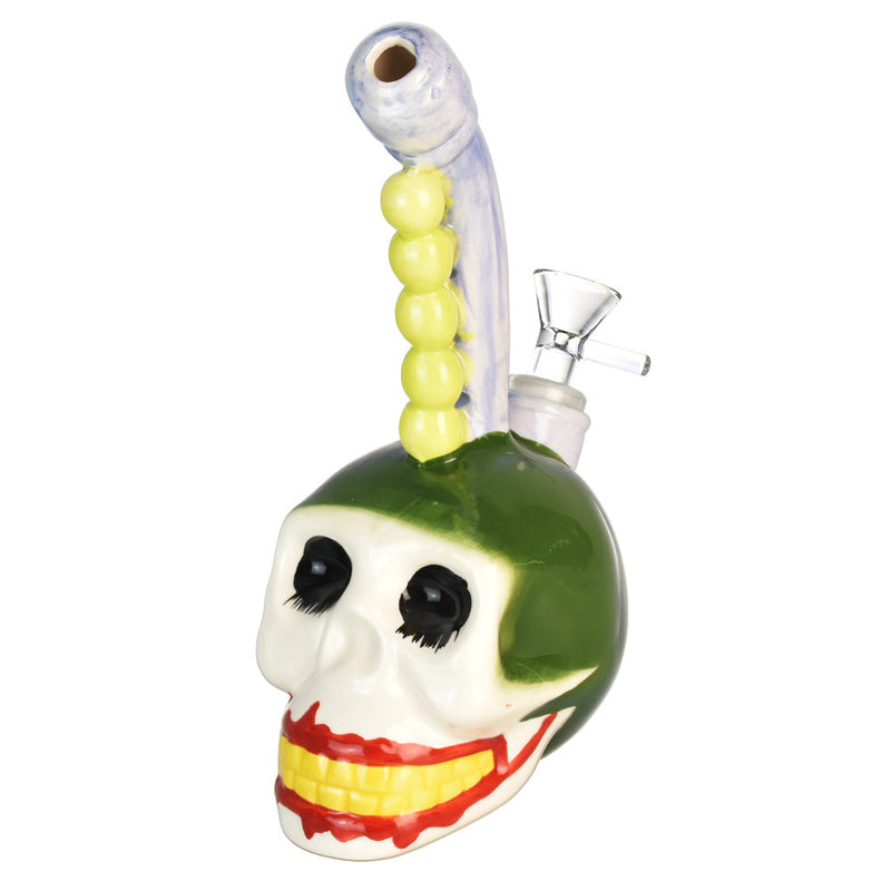 Maniacal Skull Ceramic Water Pipe - 8"/14mm F - Headshop.com