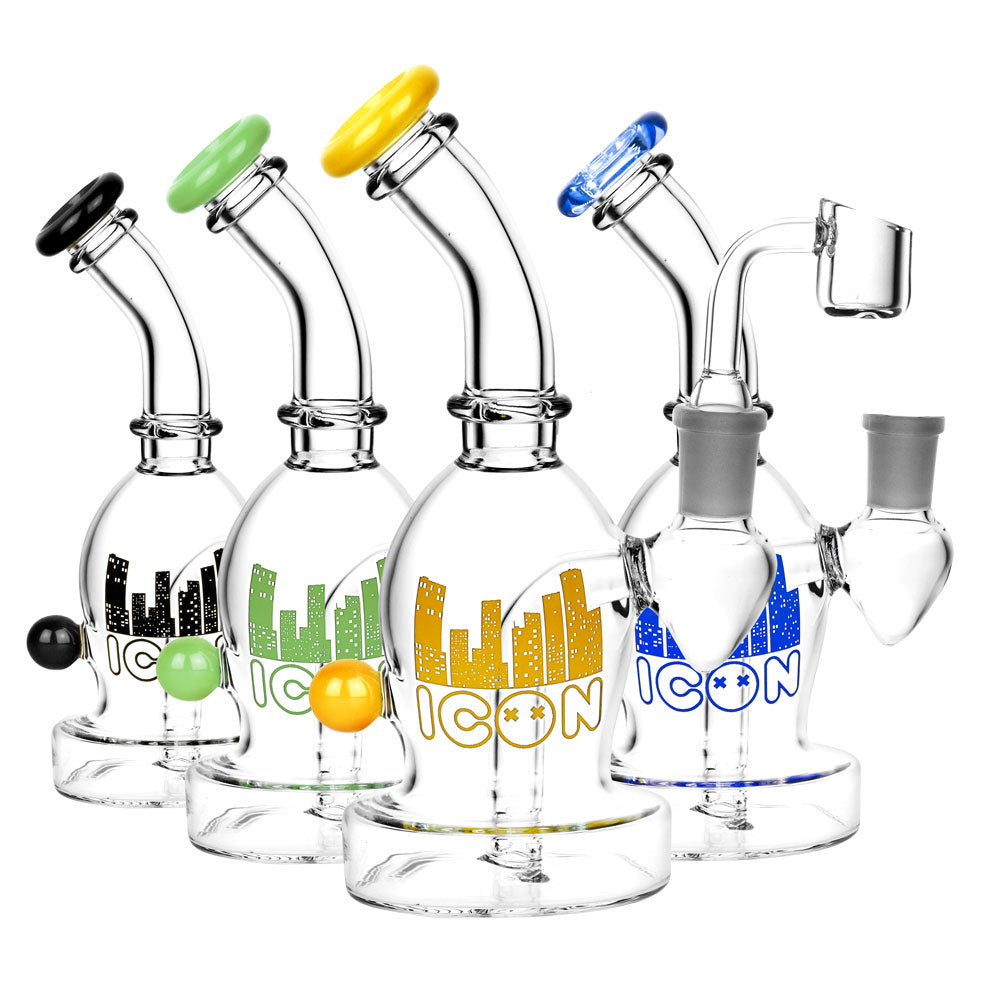 Diamond Glass Icon Ori Rig - 7" / 14mm F / Colors Vary - Headshop.com