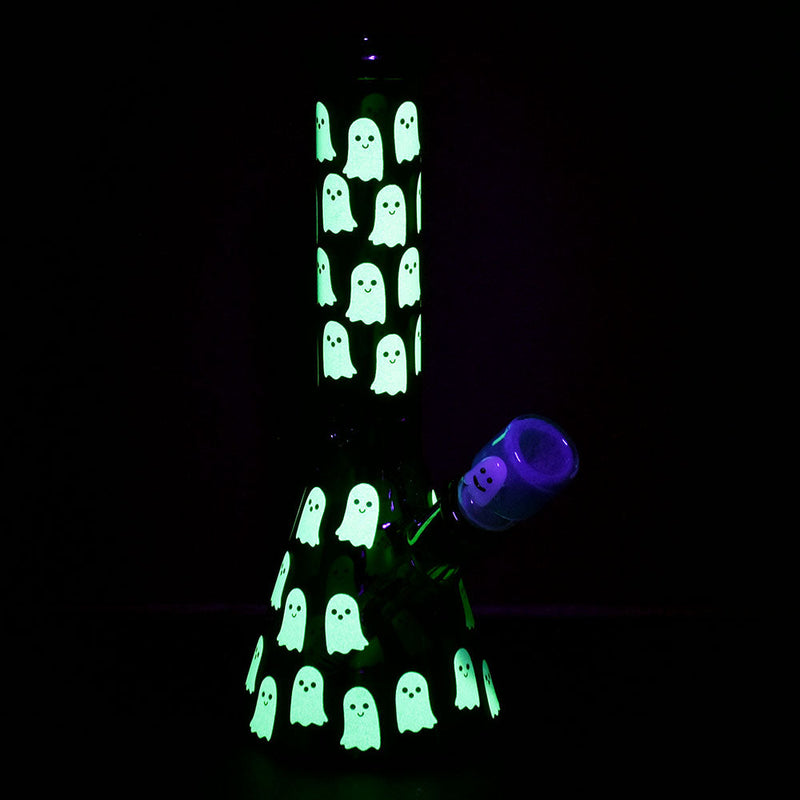 Ghostly Glow Beaker Water Pipe | 10" | 14mm F - Headshop.com