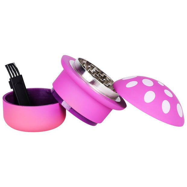 6CT DISPLAY - Gradiant Mushroom Grinder - 4pc / 2.7" / Assorted Colors - Headshop.com