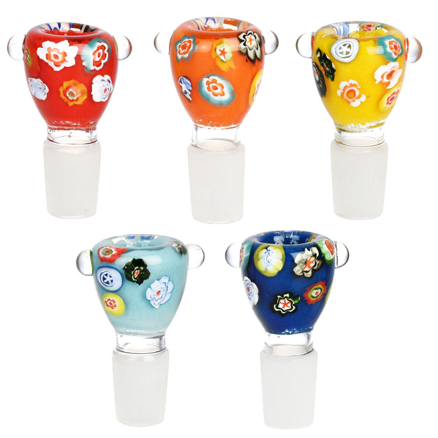 Millefiori Vintage Floral Bowl Slide - Colors Vary - Headshop.com