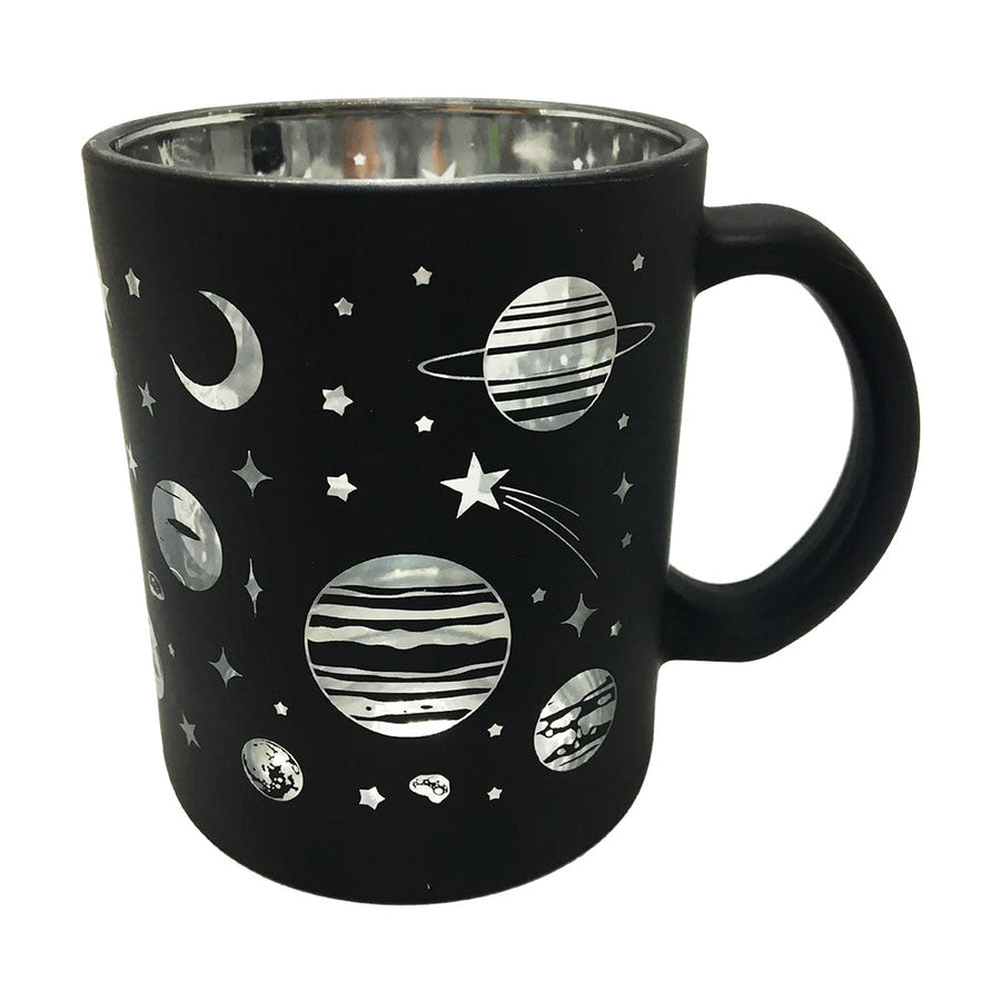 Silver Galaxy Metallic Glass Coffee Mug - 16oz - Headshop.com
