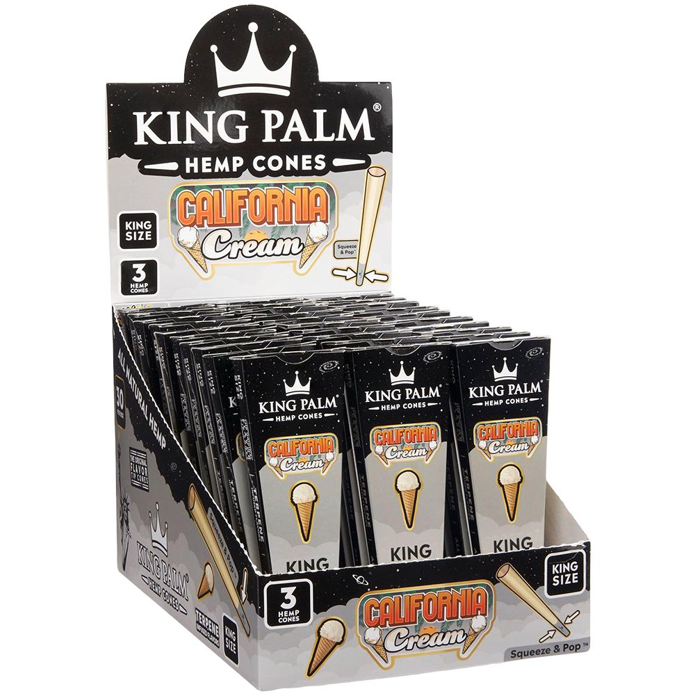 King Palm Hemp Cones | 3pc | King Size | 30pk Display - Headshop.com