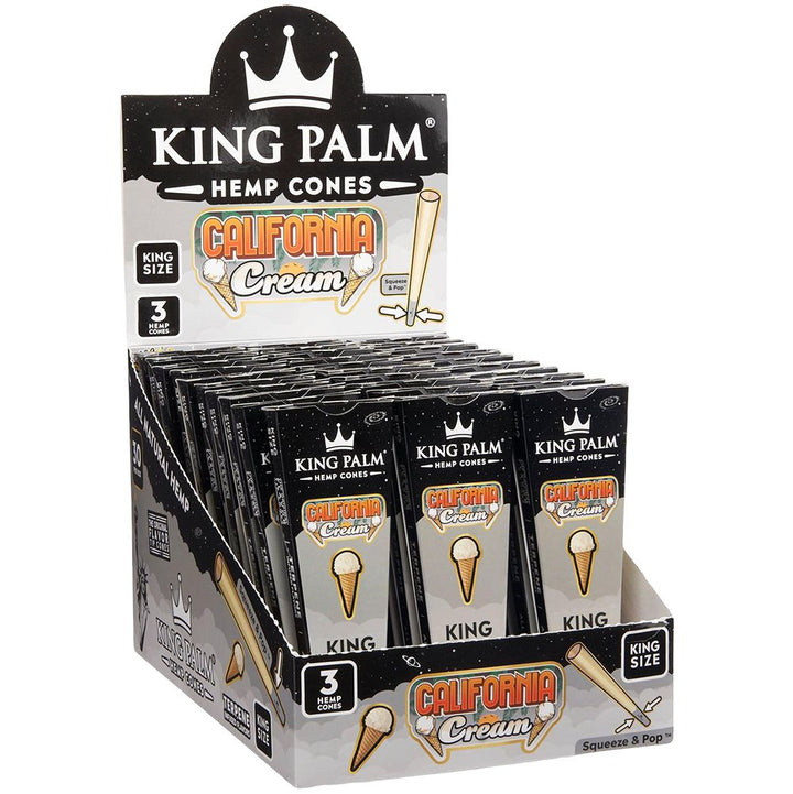 King Palm Hemp Cones | 3pc | King Size | 30pk Display - Headshop.com
