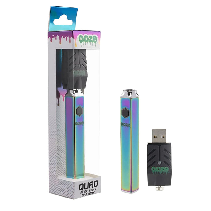 Ooze Quad Flex Temp Square Vape Pen 510 Battery - Headshop.com