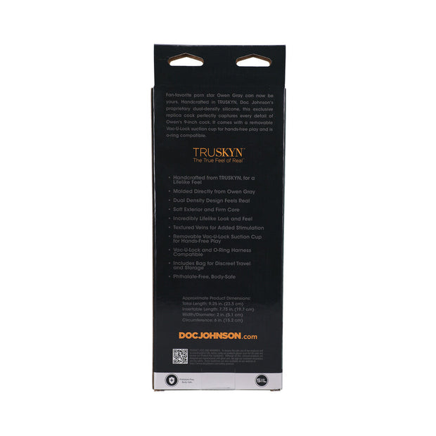 Signature Cocks Owen Gray 9 in. TRUSKYN Silicone Dildo with Vac-U-Lock Suction Cup - Headshop.com