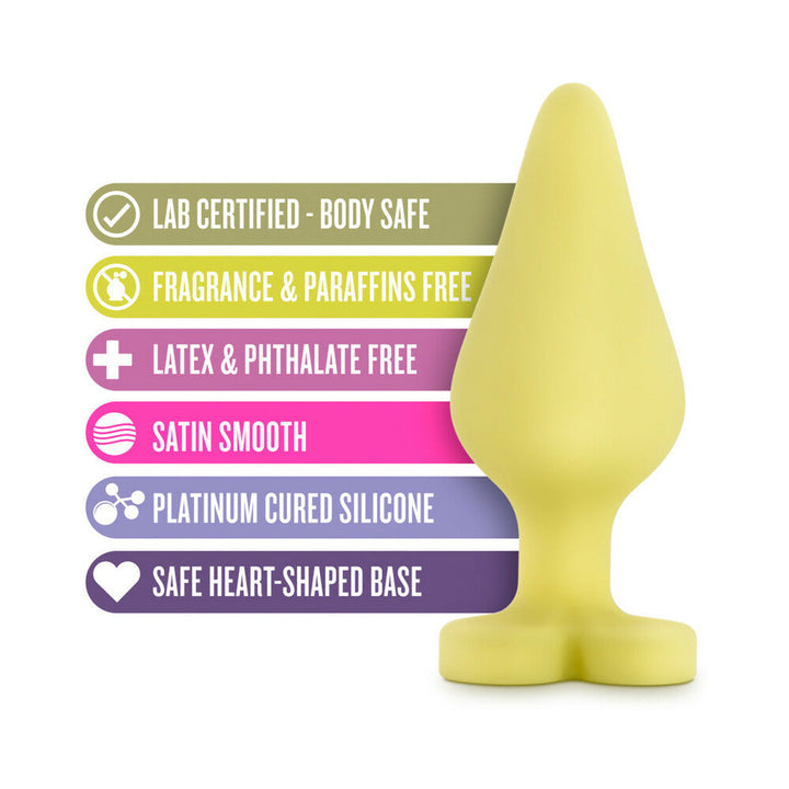 Play with Me Naughty Candy Hearts 'Spank Me' Anal Plug Yellow - Headshop.com