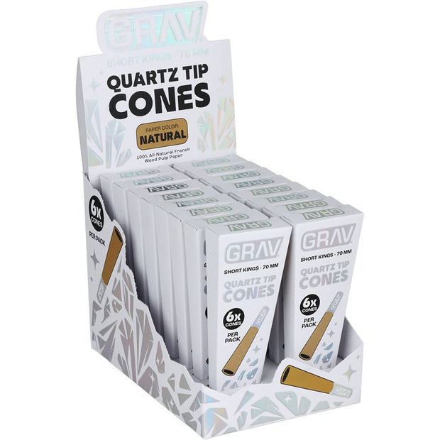 GRAV Quartz Tip Pre-Rolled Cones | Natural | 16pk Display - Headshop.com