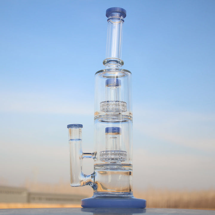 Approx. 12" Dual Matrix Percolator Glass Water Pipe - Headshop.com