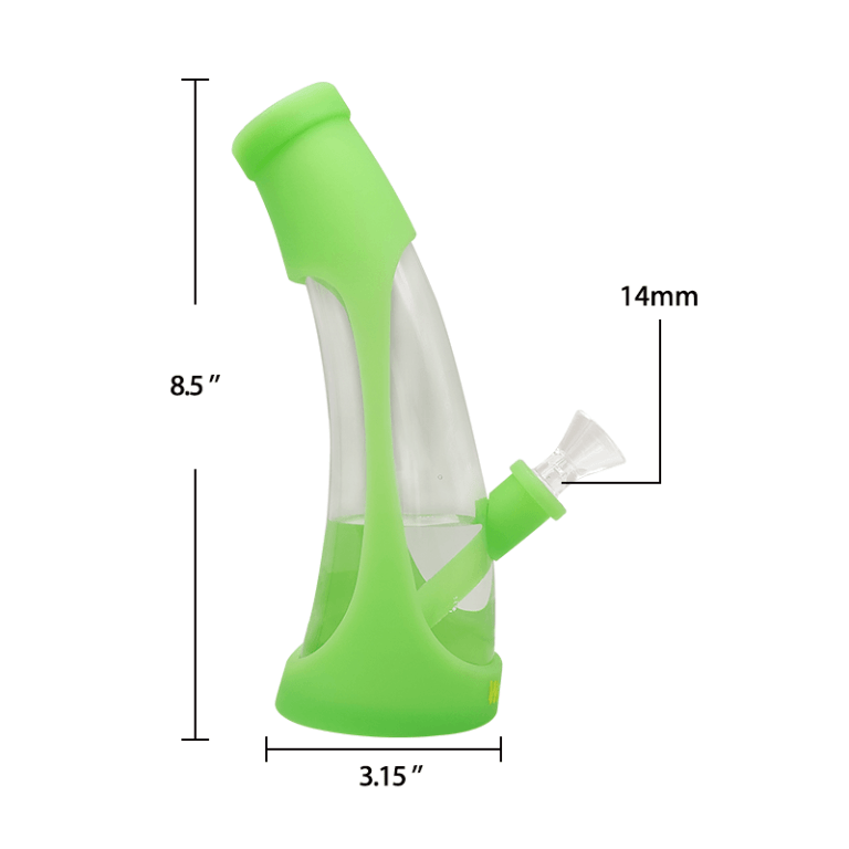 Waxmaid 8.5" Horn Silicone Glass Water Pipe - Headshop.com