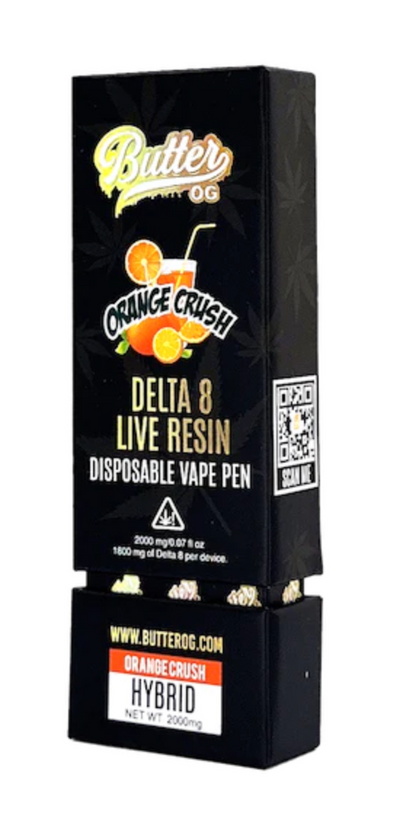 Butter OG Delta 8 Live Resin Disposable Vape 2G - Orange Crush (Sativa) - Headshop.com