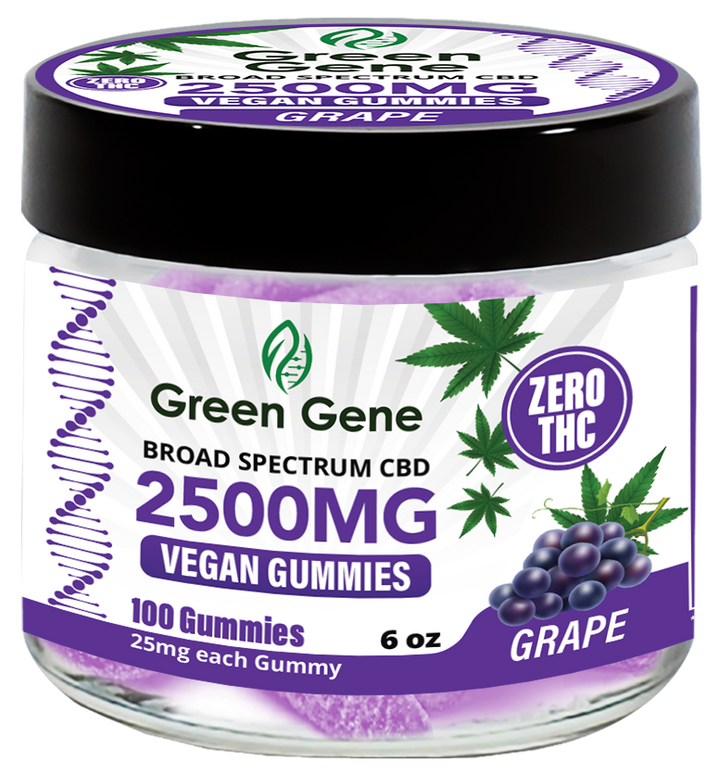 Green Genie CBD Vegan Pectin Infused Gummies w/ B12 Vitamins (625MG - 2500MG) - Headshop.com