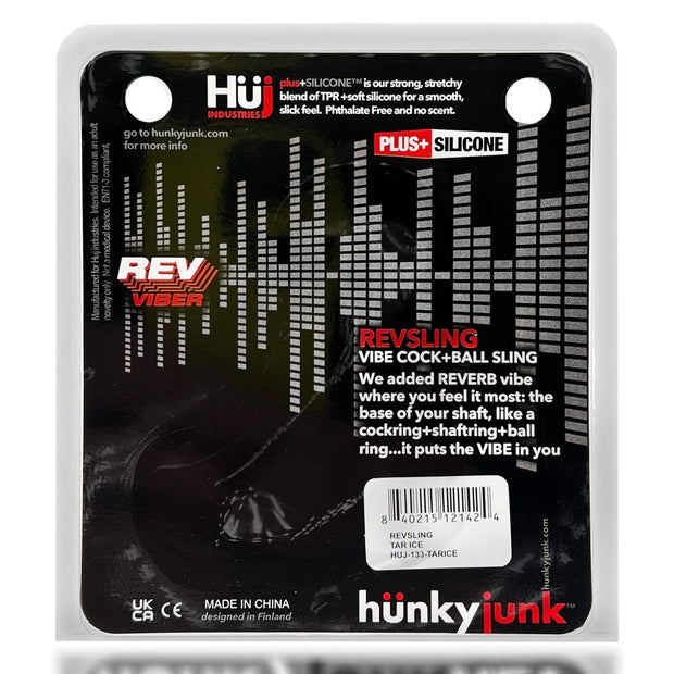 Hunkyjunk Revsling Cock & Ball Sling with Bullet Vibrator Clear Ice - Headshop.com