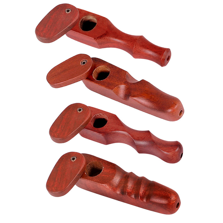 Rosewood Spoon Pipe w/ Swivel Lid | Styles Vary - Headshop.com