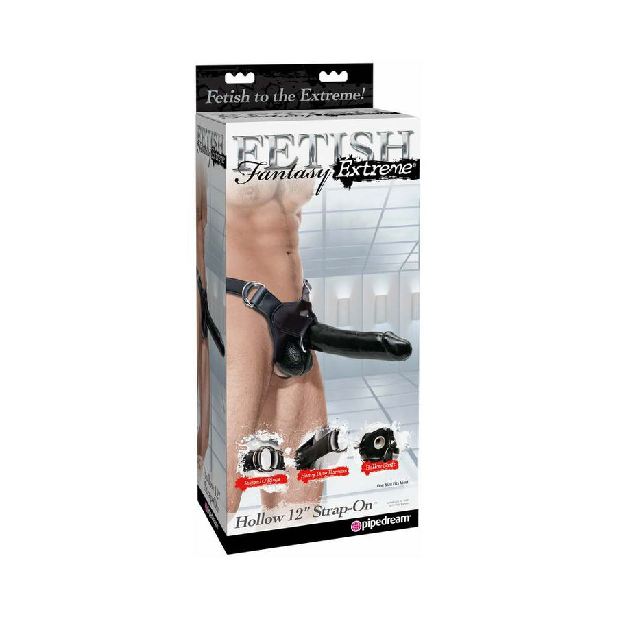 Fetish Fantasy Extreme Adjustable Hollow 12 in. Strap-On Black - Headshop.com