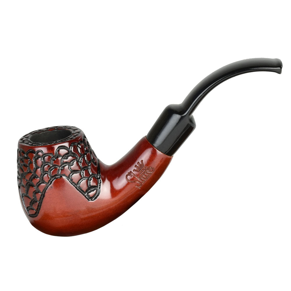 Pulsar Shire Pipes Engraved Bent Brandy Cherry Wood - 5.5" - Headshop.com