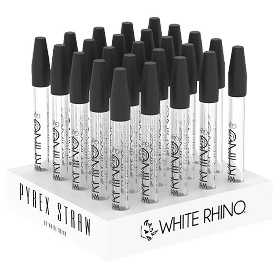 White Rhino Dab Straw w/ Silicone Cap | 5" | 25pc Display - Headshop.com