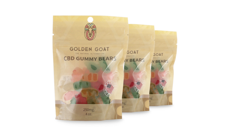 Potent CBD Infused 250MG Gummy Packs Bundles from Golden Goat - Headshop.com