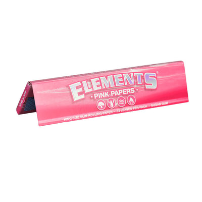 Elements Pink Rolling Papers - King Size Slim - 50PC DISP - Headshop.com