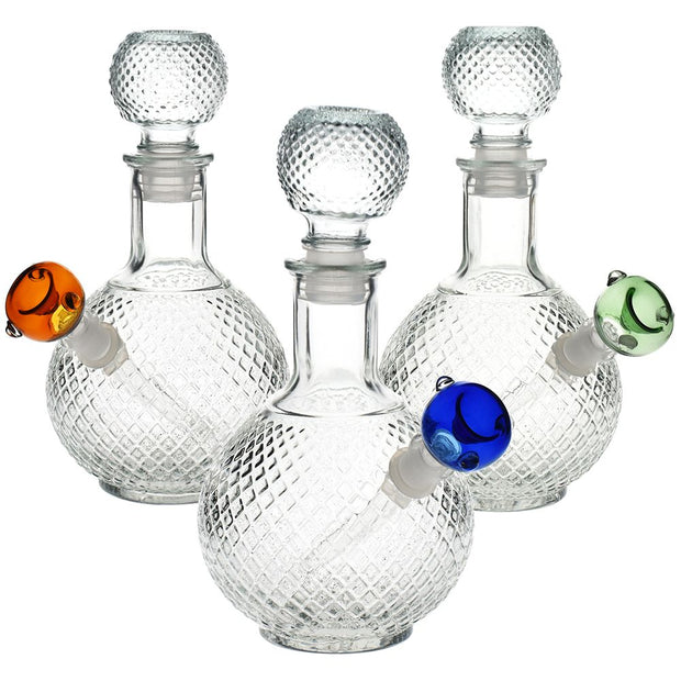 Vintage Decanter Style Glass Water Pipe w/ Cap - 7.5" / Cruet - Headshop.com