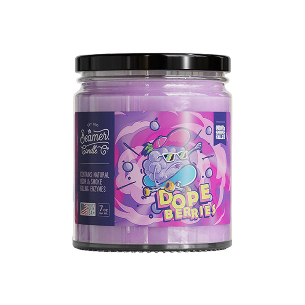 Beamer Candle Co. Odor & Smoke Killer Glass Jar Candle | Dopeberries | 7oz - Headshop.com