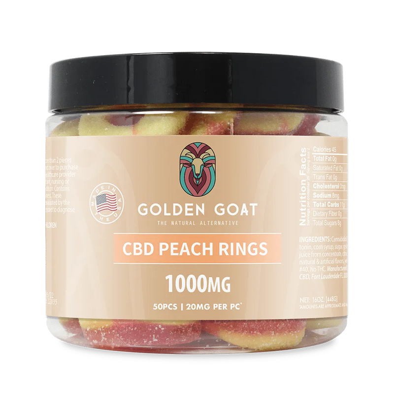 CBD Gummies 1000MG - Peach Rings - Headshop.com