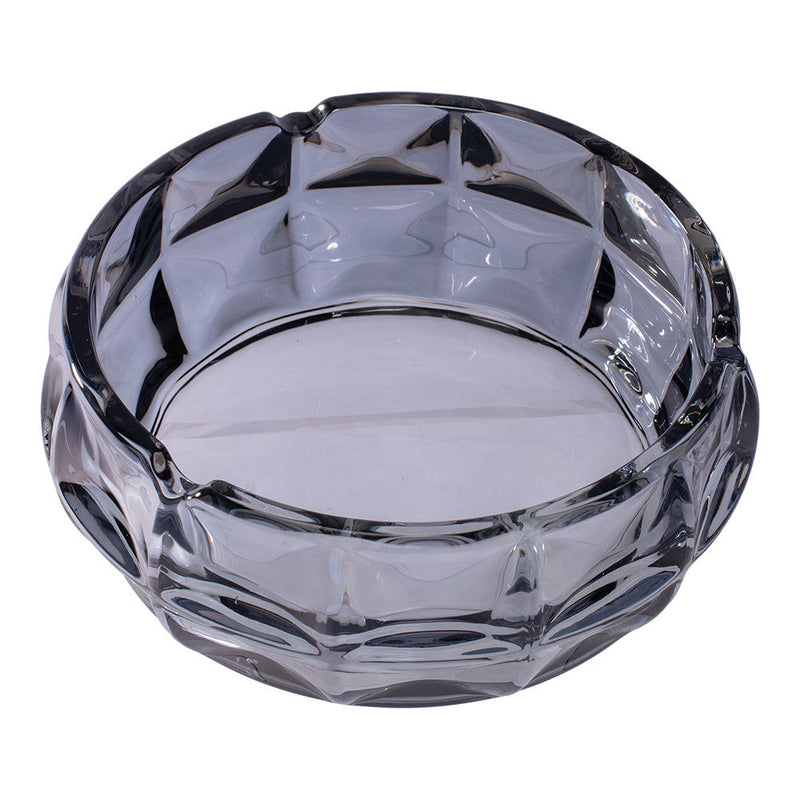Fujima Exquisite Faceted Glass Ashtray - Clear Smoke / 6" - Headshop.com