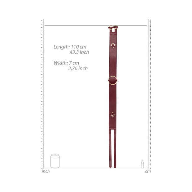 Ouch! Halo Ringed Waist Restraint Belt Burgundy S/M - Headshop.com