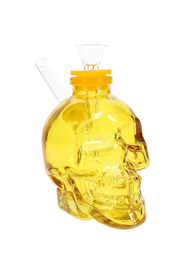 Colored Skull Glass Bong “Bone Bank” – 4″