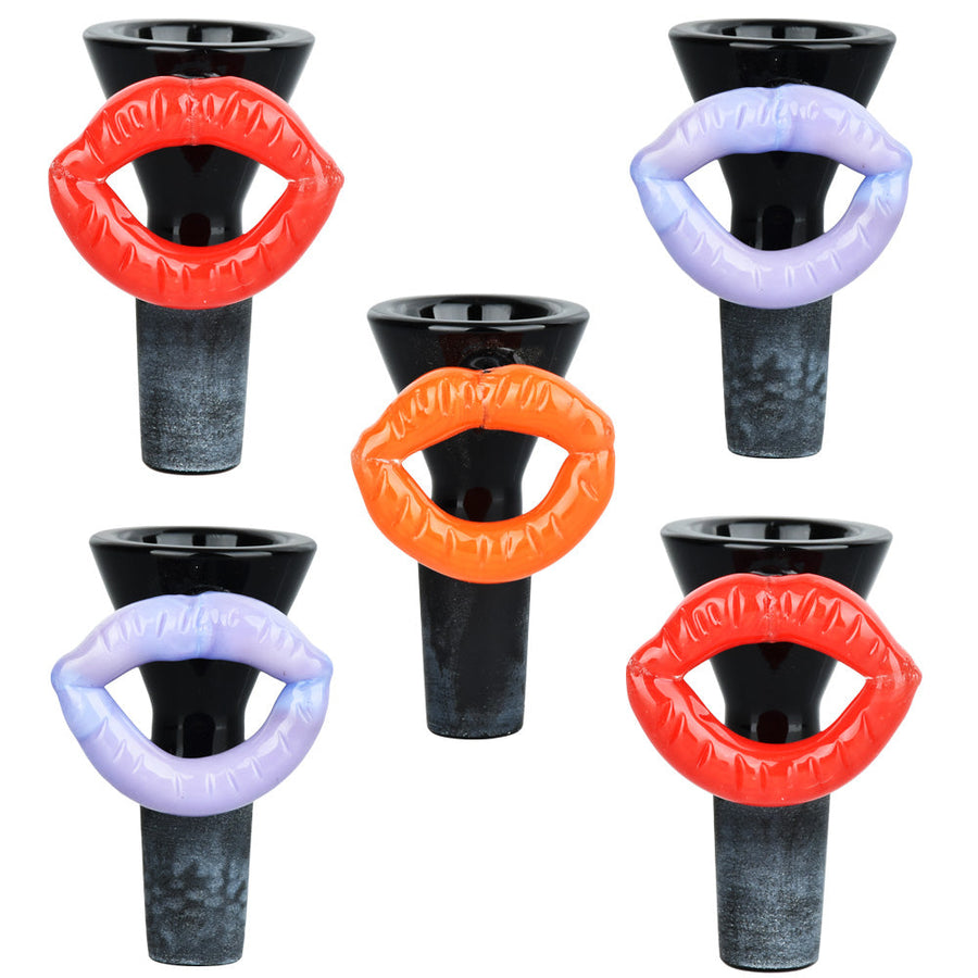 Loquacious Lips Herb Slide - 14mm M / Assorted Colors - 5PC SET - Headshop.com
